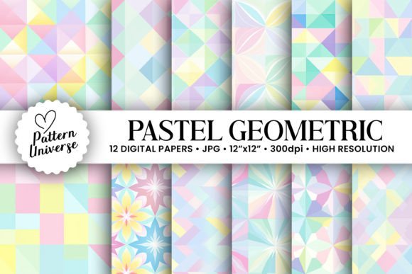 Download Pastel Geometric Shapes Digital Papers - Pastel geometric Collection