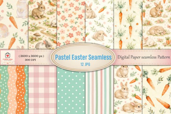 Download Pastel Easter Seamless Pattern Bundle - Premium Resources