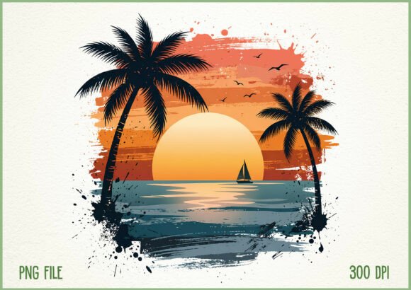 Download Tropical Sunset Beach Scene Palm Trees - Palm trees Collection