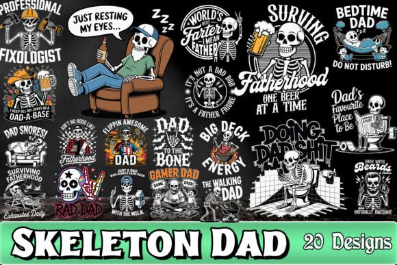 Download Skeleton Dad SVG Bundle - Dad Collection