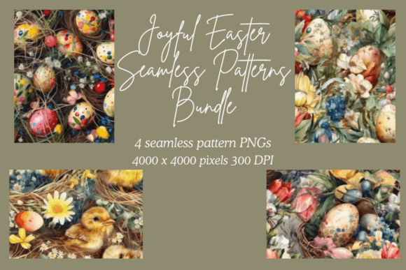 Download Joyful Easter Seamless Patterns Bundle - Easter seamless pattern Collection